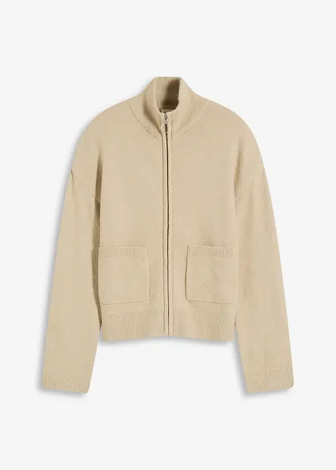 Gilet zippé en maille, bonprix