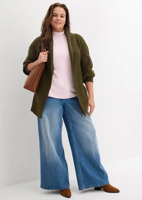 Gilet en grosse maille à motif torsadé, bonprix