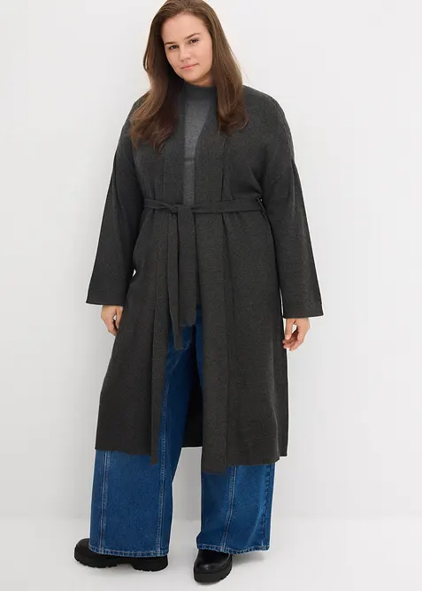 Long gilet en maille douce, viscose majoritaire, bonprix