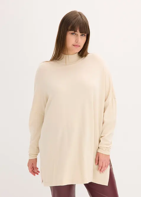 Pull forme cape en viscose mélangée, bonprix