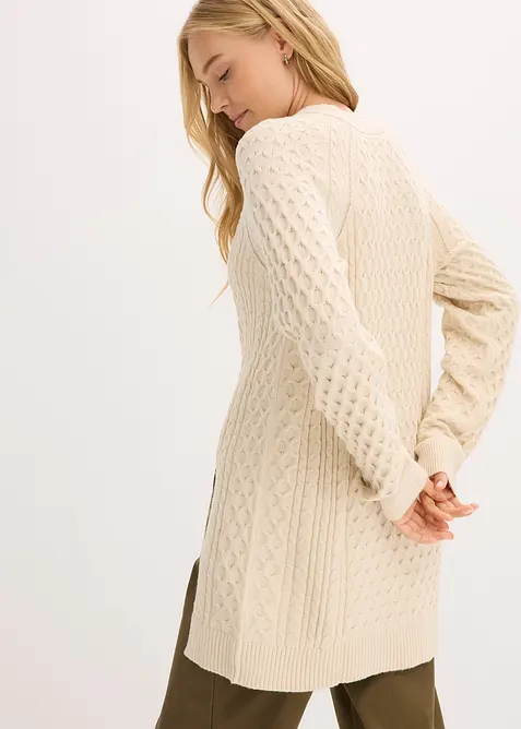 Pull long et fluide en viscose mélangée, bonprix