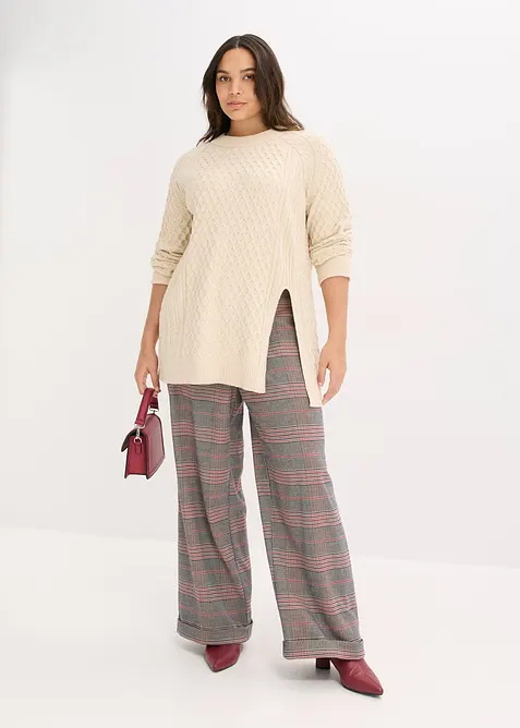 Pull long et fluide en viscose mélangée, bonprix