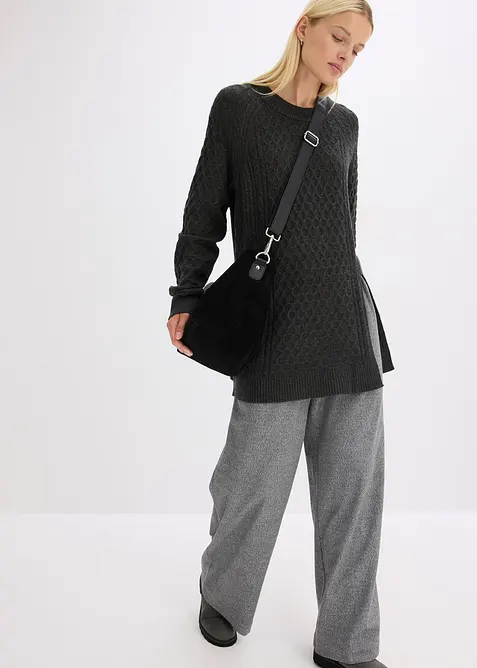 Pull long et fluide en viscose mélangée, bonprix