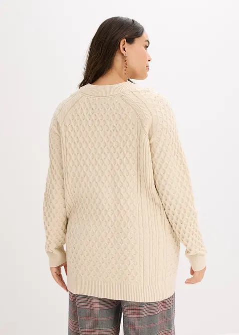 Pull long et fluide en viscose mélangée, bonprix