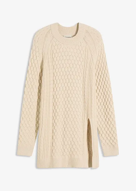 Pull long et fluide en viscose mélangée, bonprix