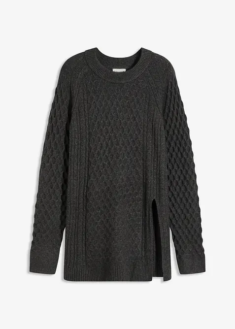 Pull long et fluide en viscose mélangée, bonprix