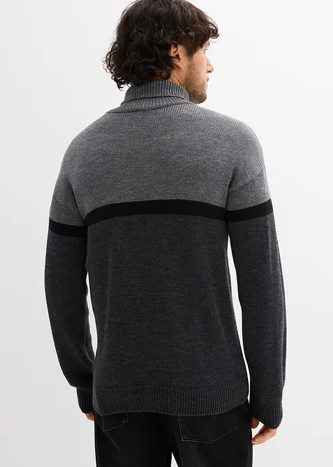 Pull col roulé style color-block, bonprix