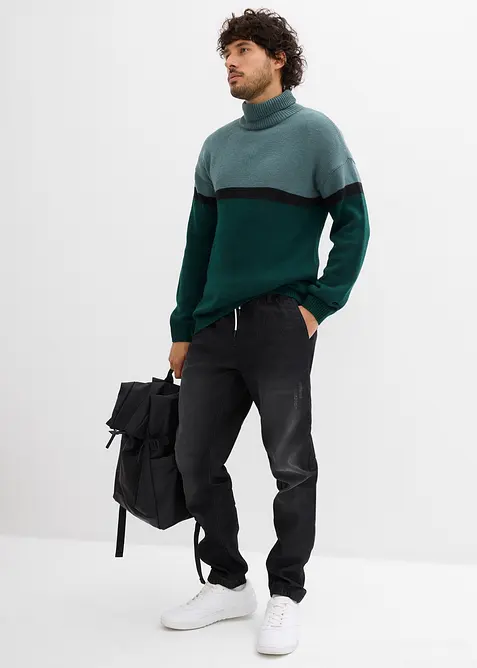 Pull col roulé style color-block, bonprix