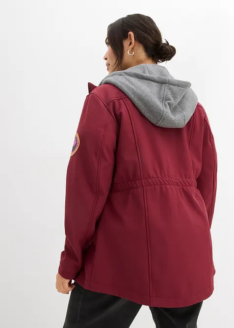 Veste longue en softshell d&eacute;perlant, style 2 en 1, bonprix