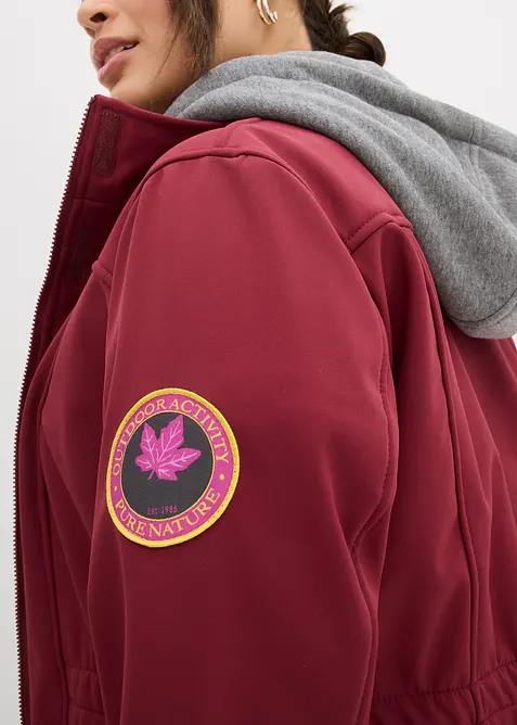 Veste longue en softshell d&eacute;perlant, style 2 en 1, bonprix