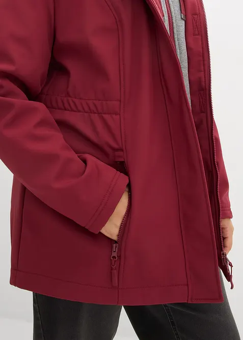 Veste longue en softshell d&eacute;perlant, style 2 en 1, bonprix