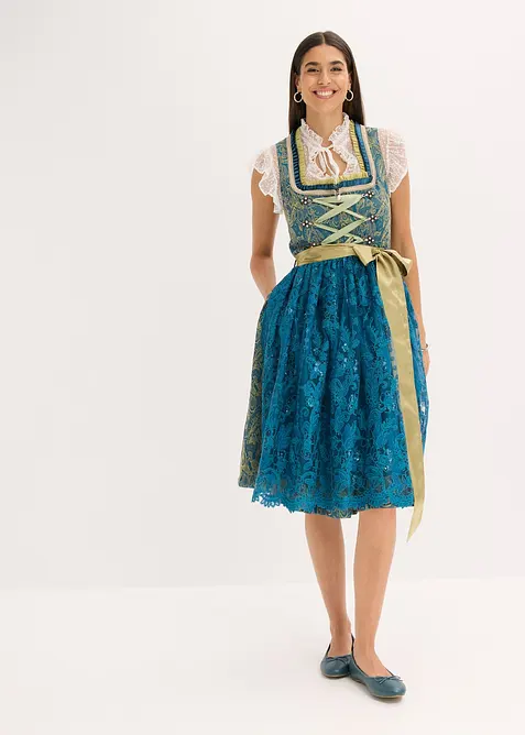 Dirndl avec tablier à sequins (ens. 2 pces), bonprix