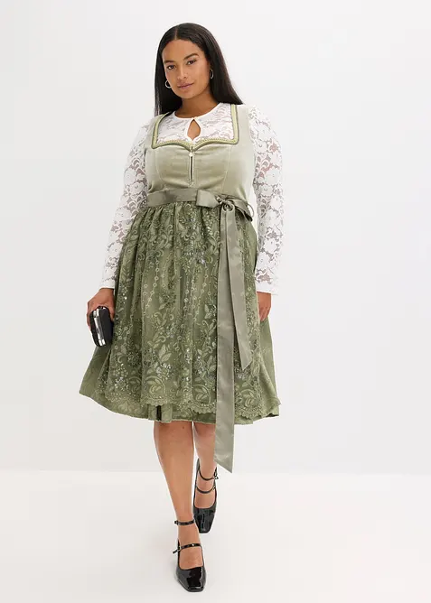 Dirndl avec tablier à sequins (ens. 2 pces), bonprix