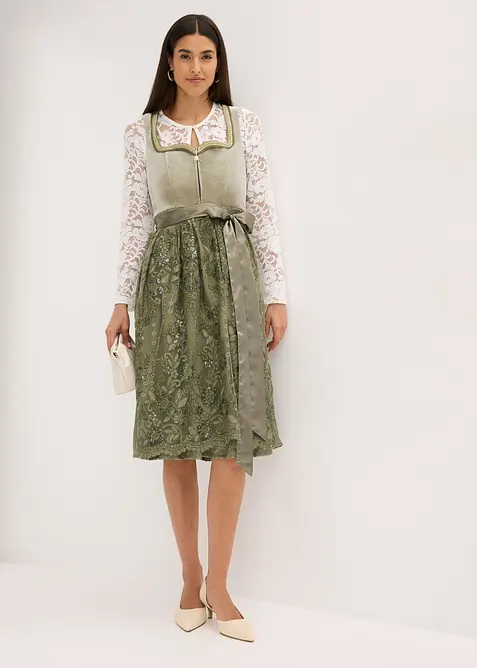 Dirndl avec tablier à sequins (ens. 2 pces), bonprix