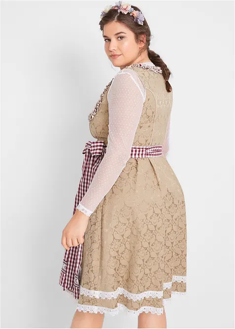 Dirndl avec tablier, longueur genou (ens. 2 pces), bonprix