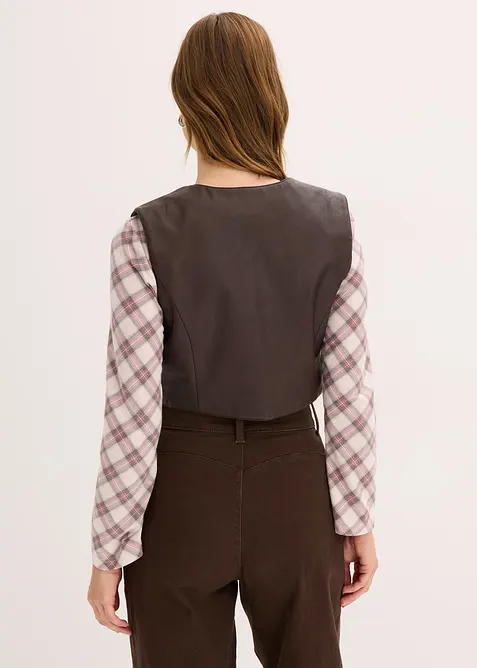 Gilet sans manches enduit, aspect vieilli, bonprix