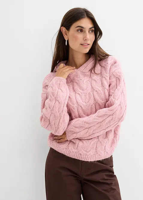 Pull doux en grosse maille contenant de la laine, bonprix