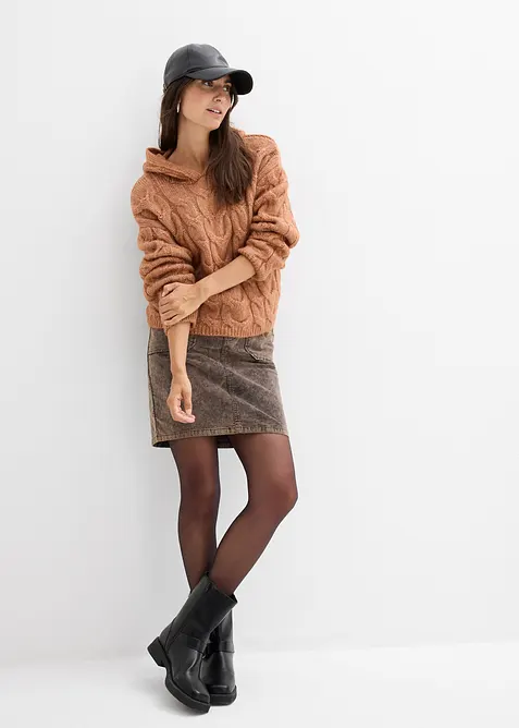 Pull doux en grosse maille contenant de la laine, bonprix