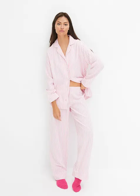 Pyjama en flanelle avec pochette cadeau, bonprix