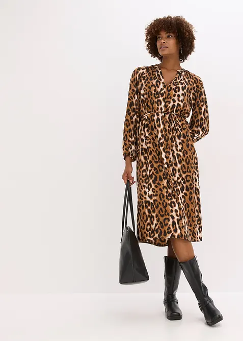 Robe midi en satin fluide, bonprix