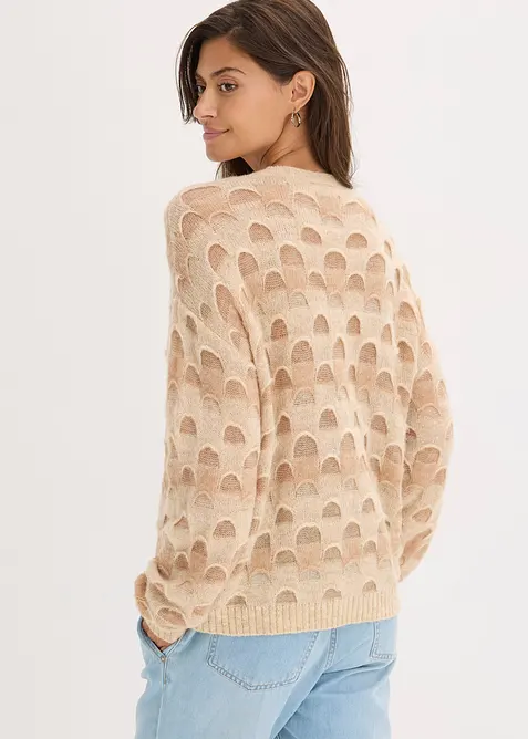 Pull oversize en doux mélange laine et alpaga, bonprix