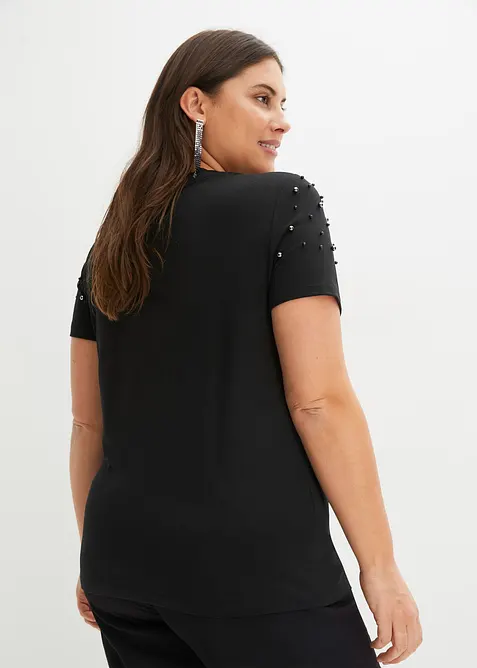 T-shirt avec perles, bonprix