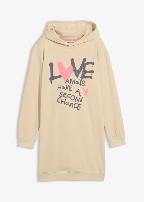 Robe en molleton à capuche 100% coton, bonprix