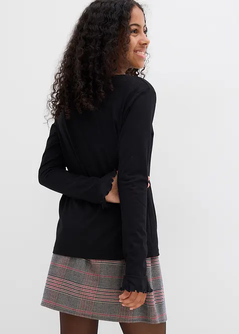 T-shirt manches longues en coton extensible, bonprix