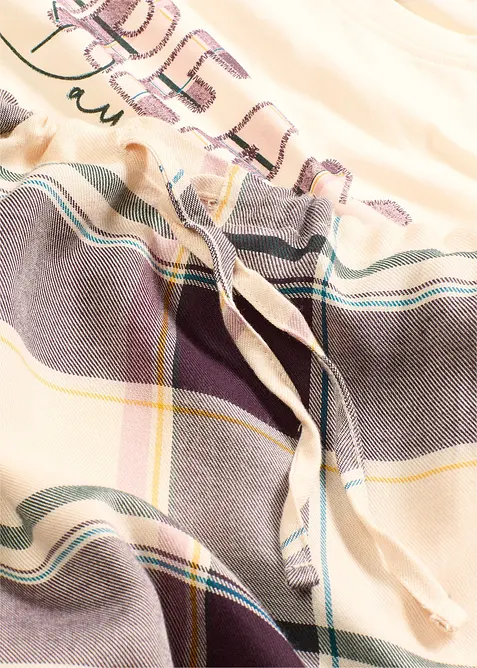 Pyjama avec pantalon tissé doux et pochette cadeau, bonprix