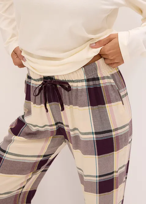 Pyjama avec pantalon tissé doux et pochette cadeau, bonprix