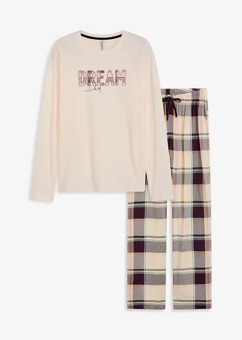 Pyjama avec pantalon tissé doux et pochette cadeau, bonprix