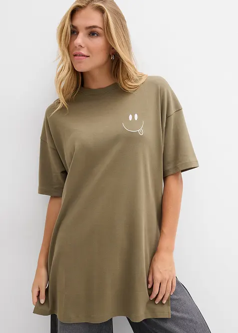 T-shirt long et oversize 100% coton, bonprix