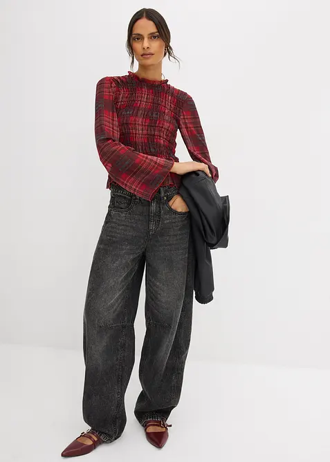 Blouse à empiècement smocké, bonprix