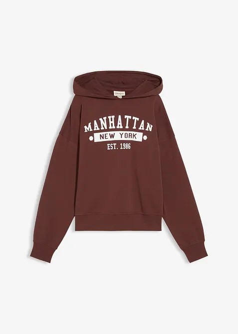 Sweat oversize à capuche 100% coton, bonprix