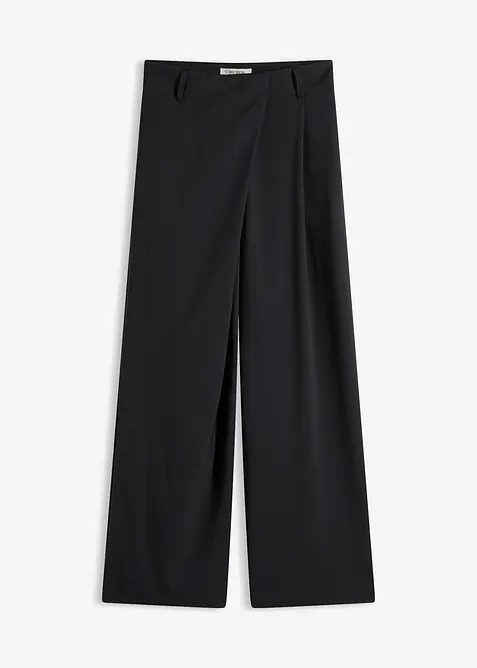 Pantalon large à pinces et fermeture croisée, bonprix