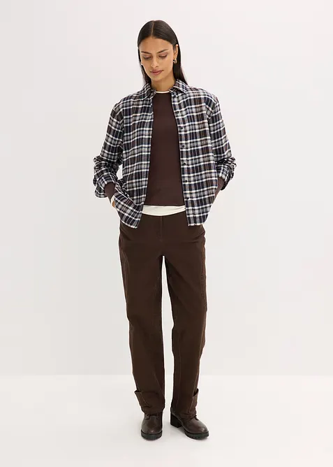 T-shirt manches longues en coton mélangé, bonprix