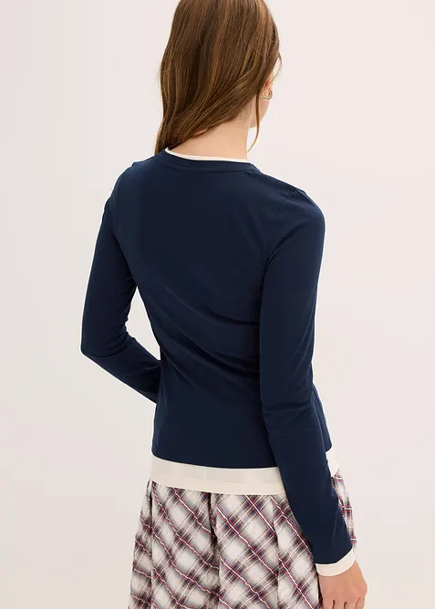 T-shirt manches longues en coton mélangé, bonprix