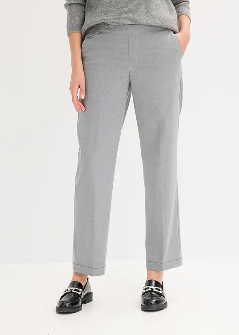 Pantalon à revers et taille élastiquée, bonprix