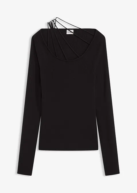 Pull en fine maille à décolleté plongeant, bonprix