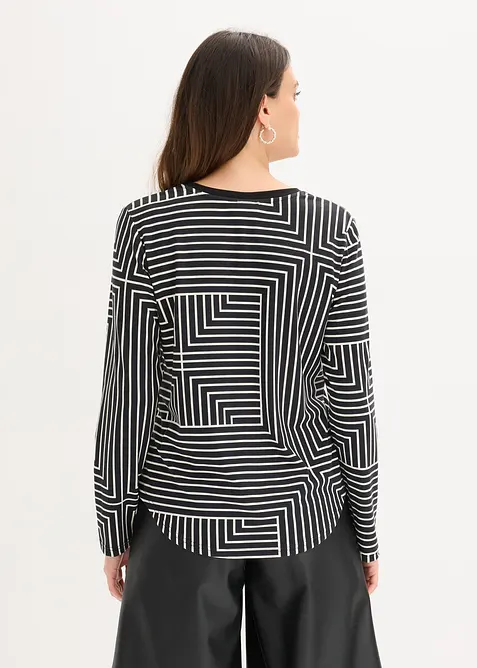 T-shirt manches longues en viscose mélangée, bonprix