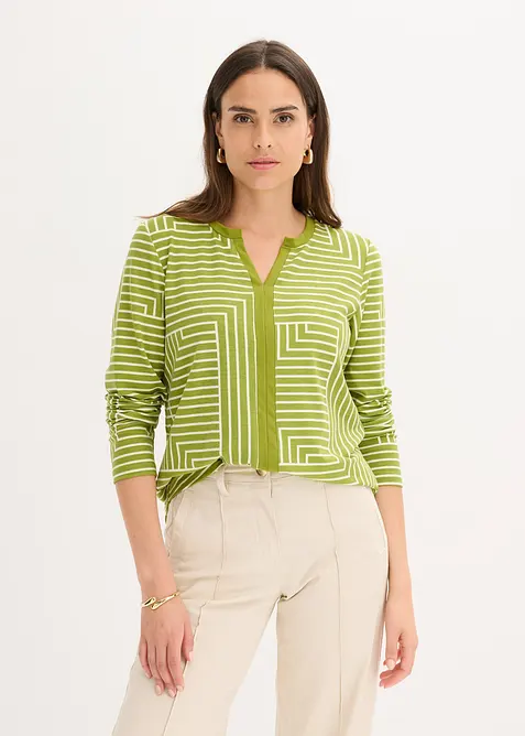 T-shirt manches longues en viscose mélangée, bonprix