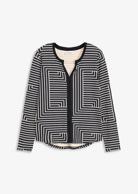 T-shirt manches longues en viscose mélangée, bonprix