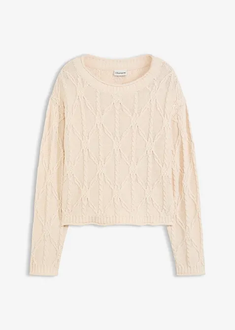 Pull en coton mélangé, bonprix