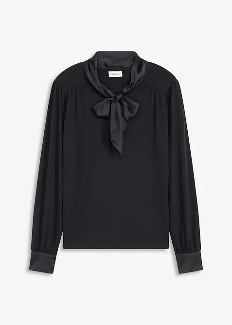 T-shirt à lavallière en satin, bonprix