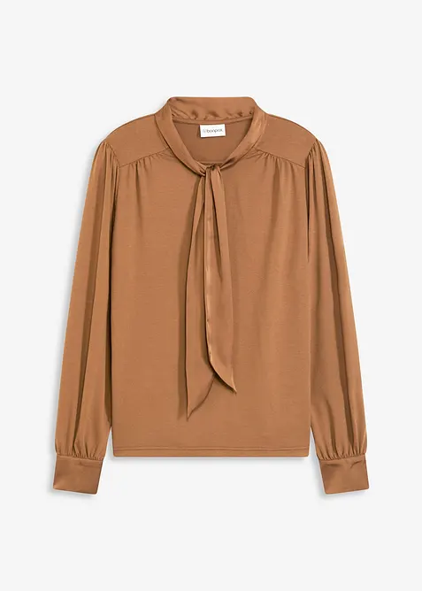 T-shirt à lavallière en satin, bonprix