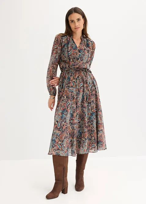 Robe en mousseline à imprimé paisley, bonprix