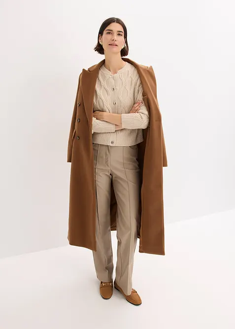 Veste bomber en maille torsadée avec laine, bonprix