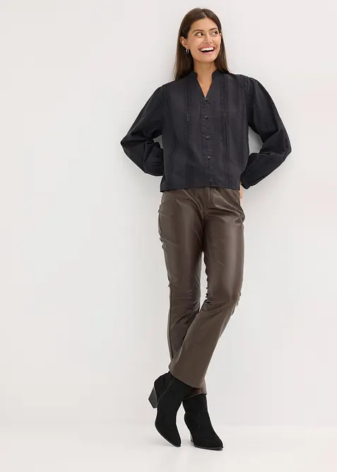 Chemisier en coton avec broderies anglaises, bonprix