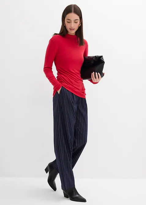 T-shirt côtelé à fronces, bonprix