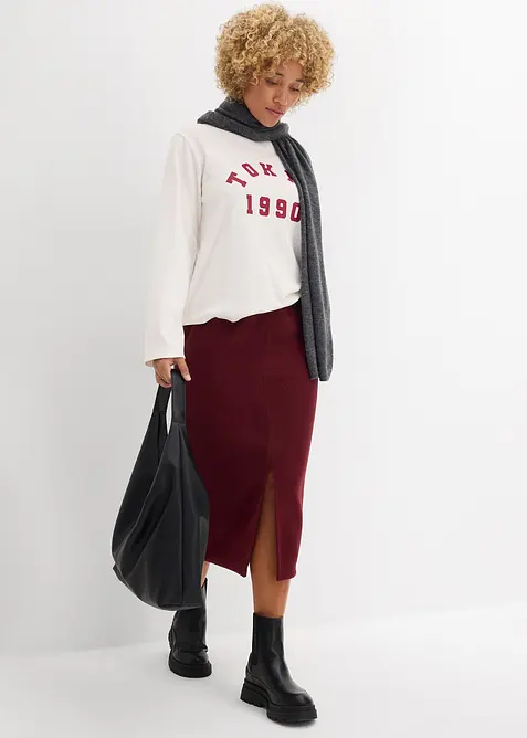 Jupe midi en polaire, bonprix